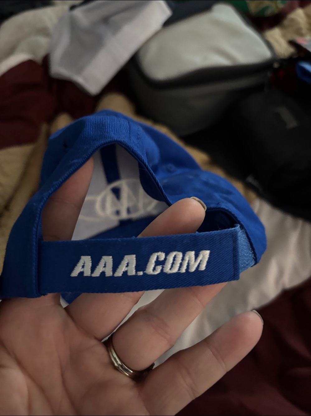 Branded Men's Blue Racing Cap - Picture 4 of 4